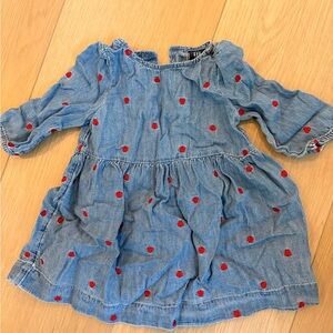 Baby Gap Girls' Blue Denim Heart Dress
